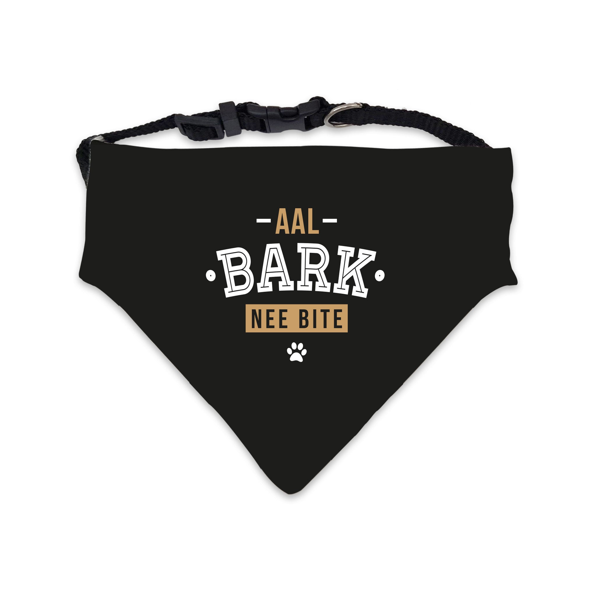 aal bark no bite but in geordie (aal bark nee bite) funny pet bandanas designed in newcastle upon tyne
