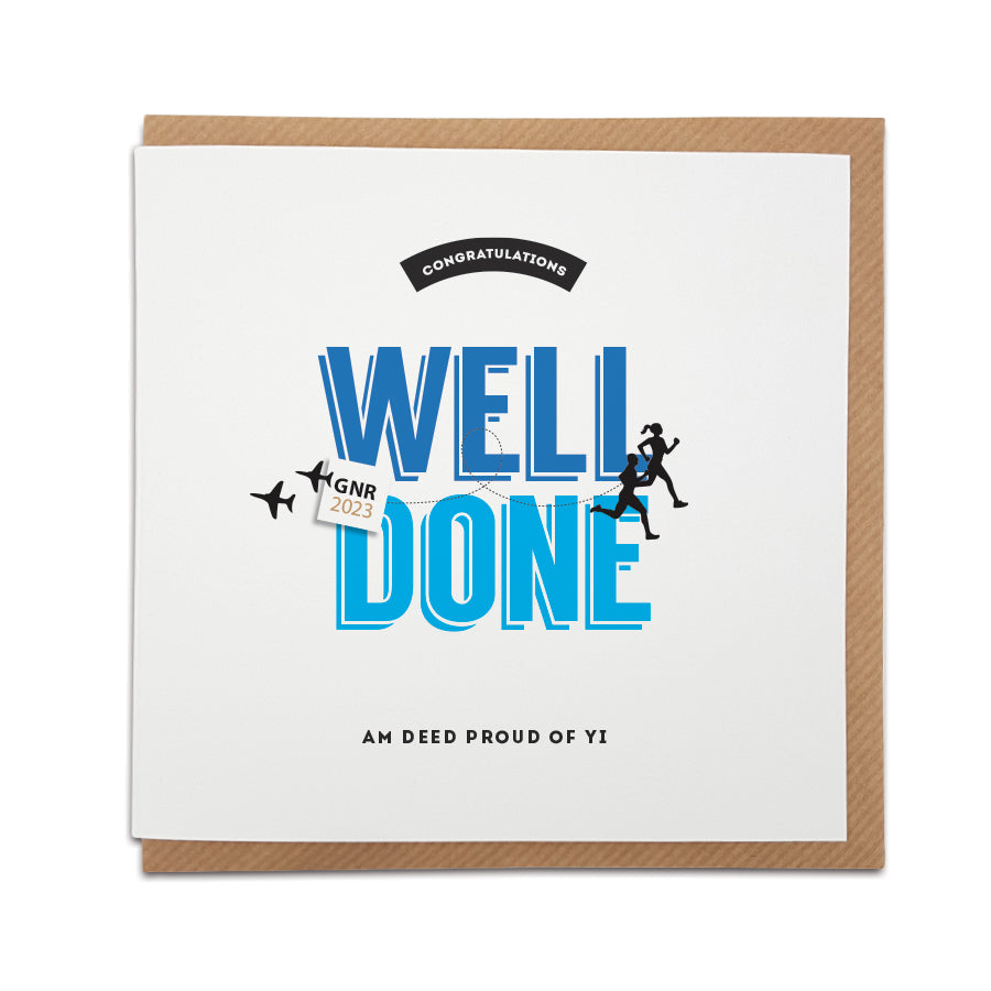 great north run 2023 well done card. geordie gifts newcastle souvenir