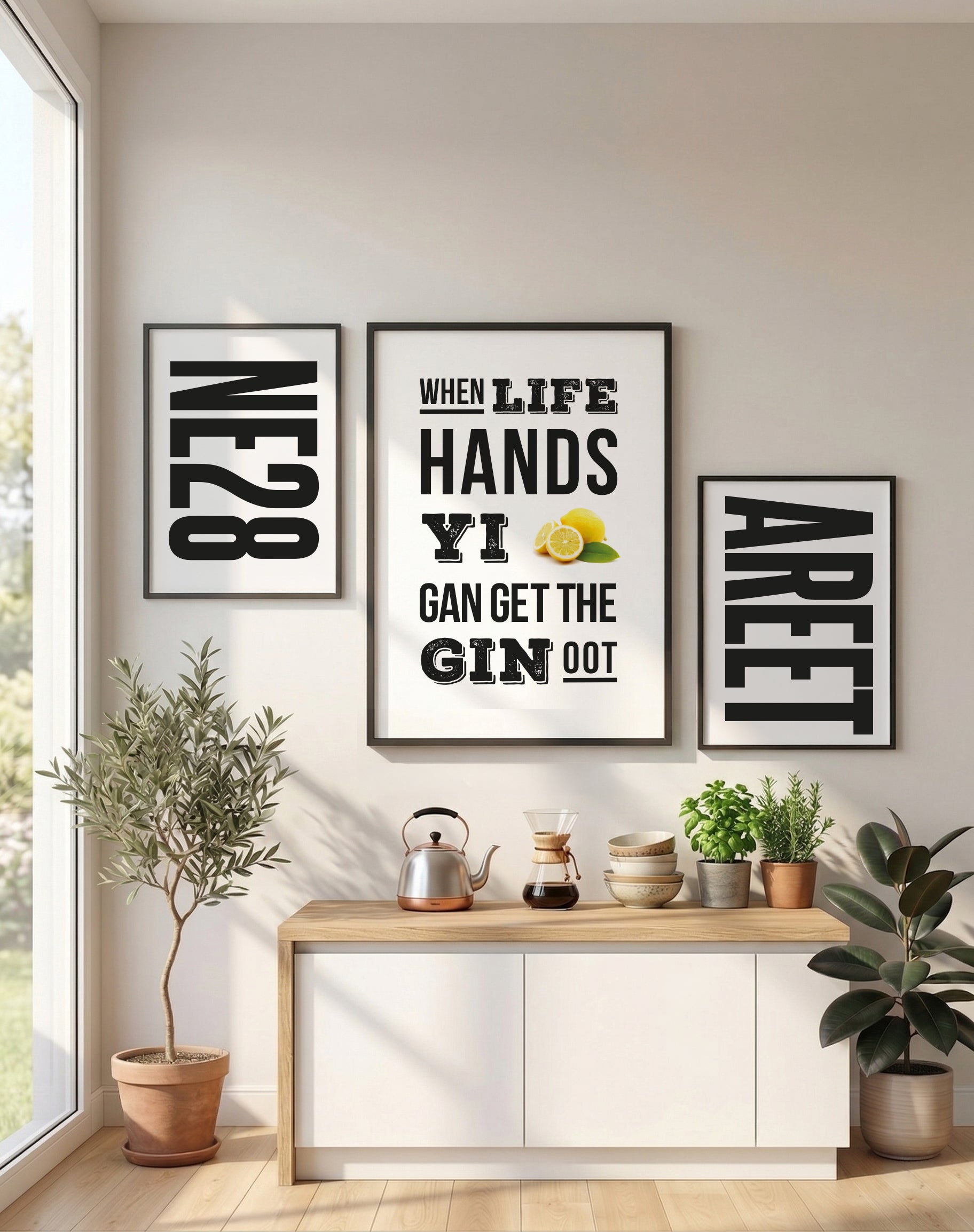 WHEN LIFE HANDS YOU LEMON GEORDIE VERSION MOTIVATIONAL FUNNY QUOTE PRINT NEWCASTLE FRAMED WALL ART