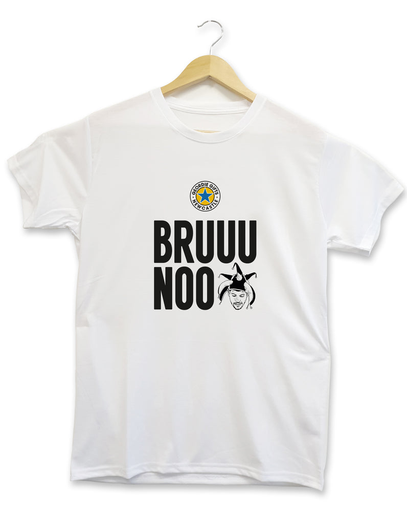 BRUUUNOO Bruno Guimarães NEWCASTLE UNITED FOOTBALL CLUB PLAYER KIT T SHIRT BROWN ALE BADGE GEORDIE GIFTS 