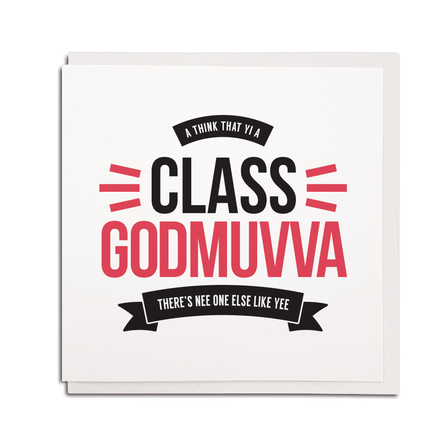 a think that yi a class godmuvva funny geordie godparent godmother thanks thank you card