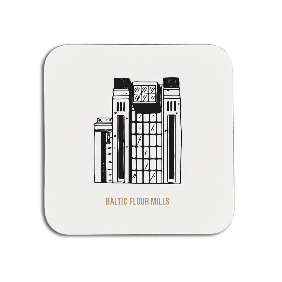 baltic flour mills newcastle gateshead landmark. Geordie gifts illustration range of coasters. Newcastle Merchandise