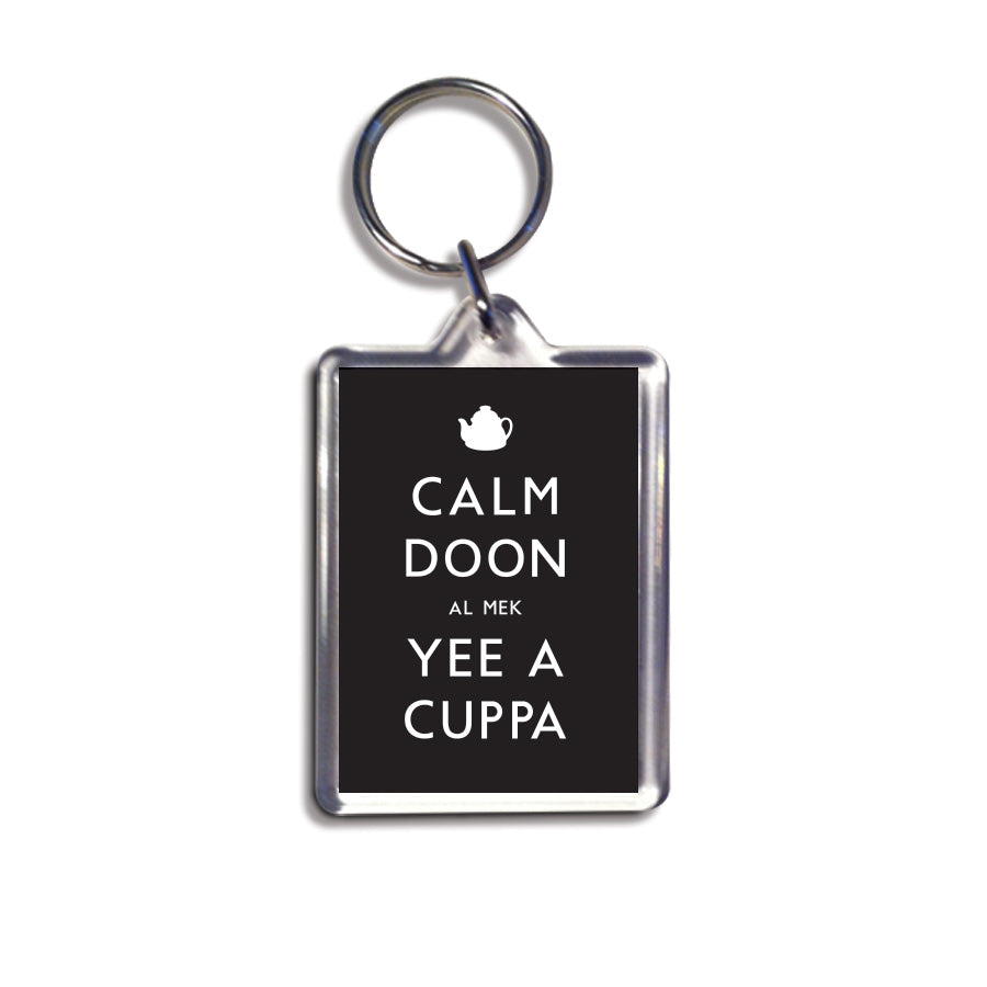 calm doon al mek yee a cuppa geordie gifts keyring newcastle souvenir