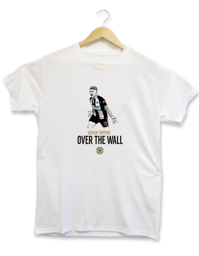 KIERAN TRIPPIER OVER THE WALL NEWCASTLE UNITED KIT BROWN ALE BADGE LOGO NUFC MAGPIE TOON ARMY FAN BY GEORDIE GIFTS GRAINGER MARKET T SHIRT KIT