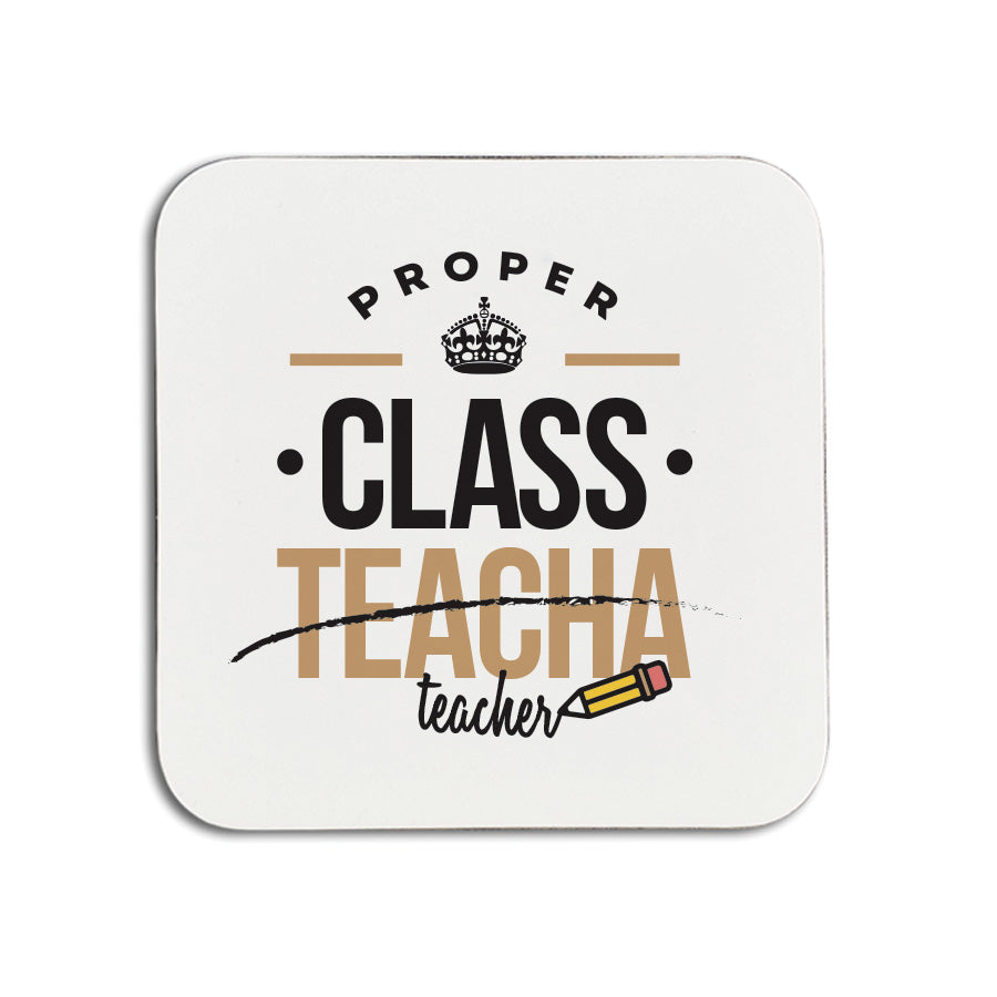proper class teacha (teacher) geordie gifts teacher coaster. cards and presents for a newcastle school
