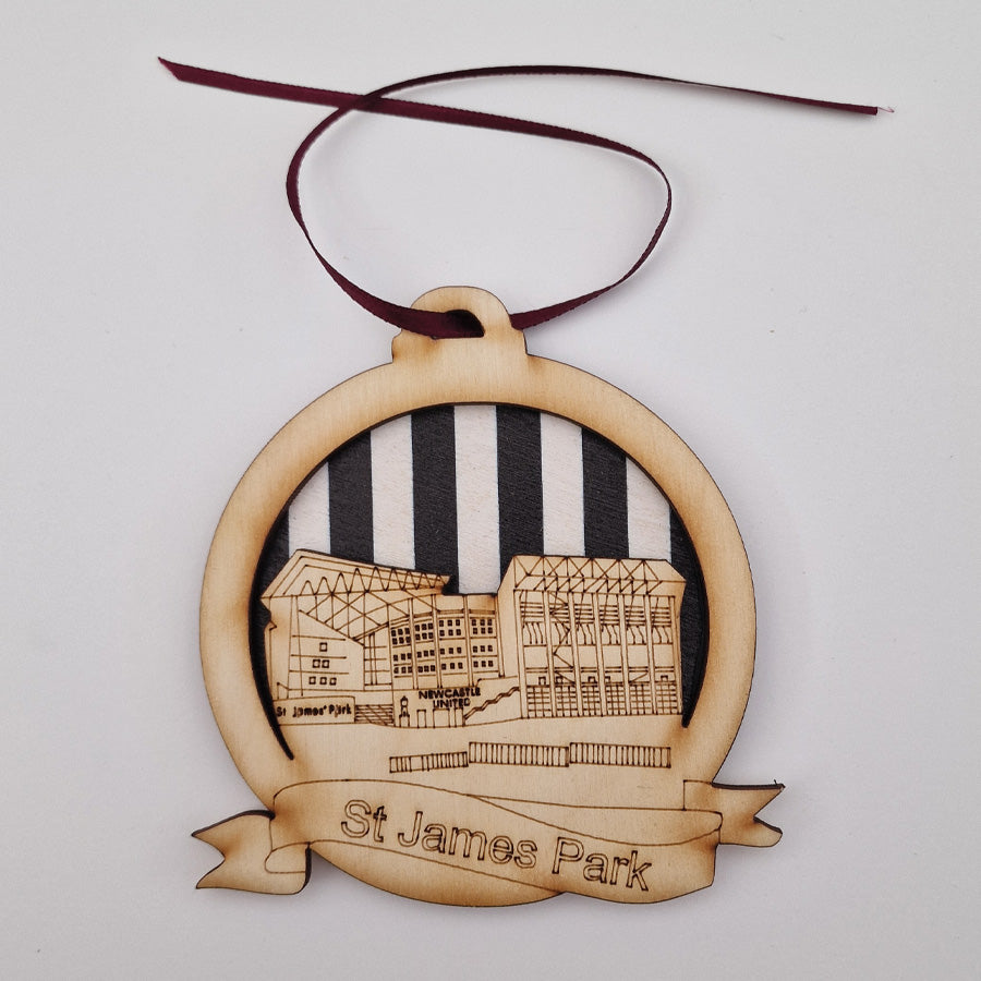 st james park newcastle united football club stadium christmas tree decoration bauble