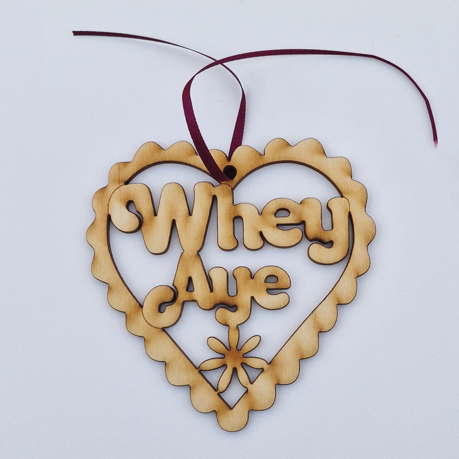 whey aye geordie phrase funny newcastle christmas tree decoration bauble