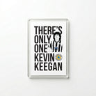 Clear acrylic "There's Only One Kevin Keegan" Newcastle United football chant fridge magnet by Geordie Gifts on a white background.