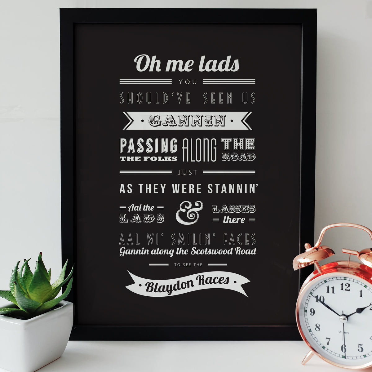 Blaydon Races Lyrics Geordie Print | Newcastle Merchandise – Geordie Gifts