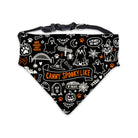 Black and orange 'Canny Spooky Like' Geordie Halloween pet bandana with adjustable strap and buckle clip by Geordie Gifts.