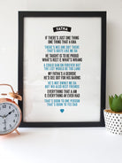 Sentimental Geordie Dad Poem Print by Geordie Gifts featuring Newcastle dialect, perfect for Father's Day.