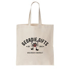 Geordie Gifts natural-coloured tote bag featuring the brand's character and Grainger Market logo