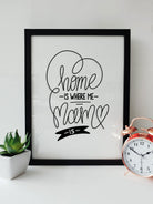 A4 print with the Geordie phrase 'Home is where me Mam is', perfect for Mother's Day in Newcastle.