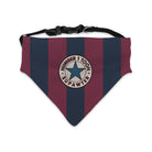 number 1 toon supawter (dog pun on the word supporter) newcastle united football club 1996 maroon and navy blue stripes, geordie gifts pet bandana