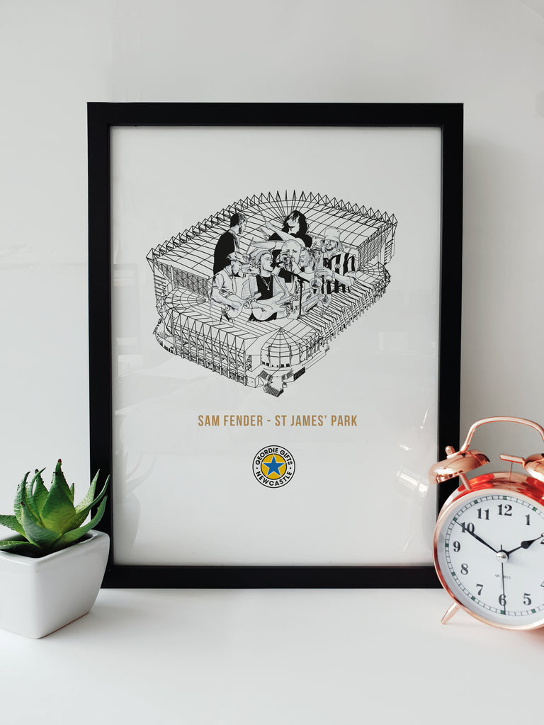 sam fender band merchandise st james park gig illustration artwork print poster geordie gifts newcastle 