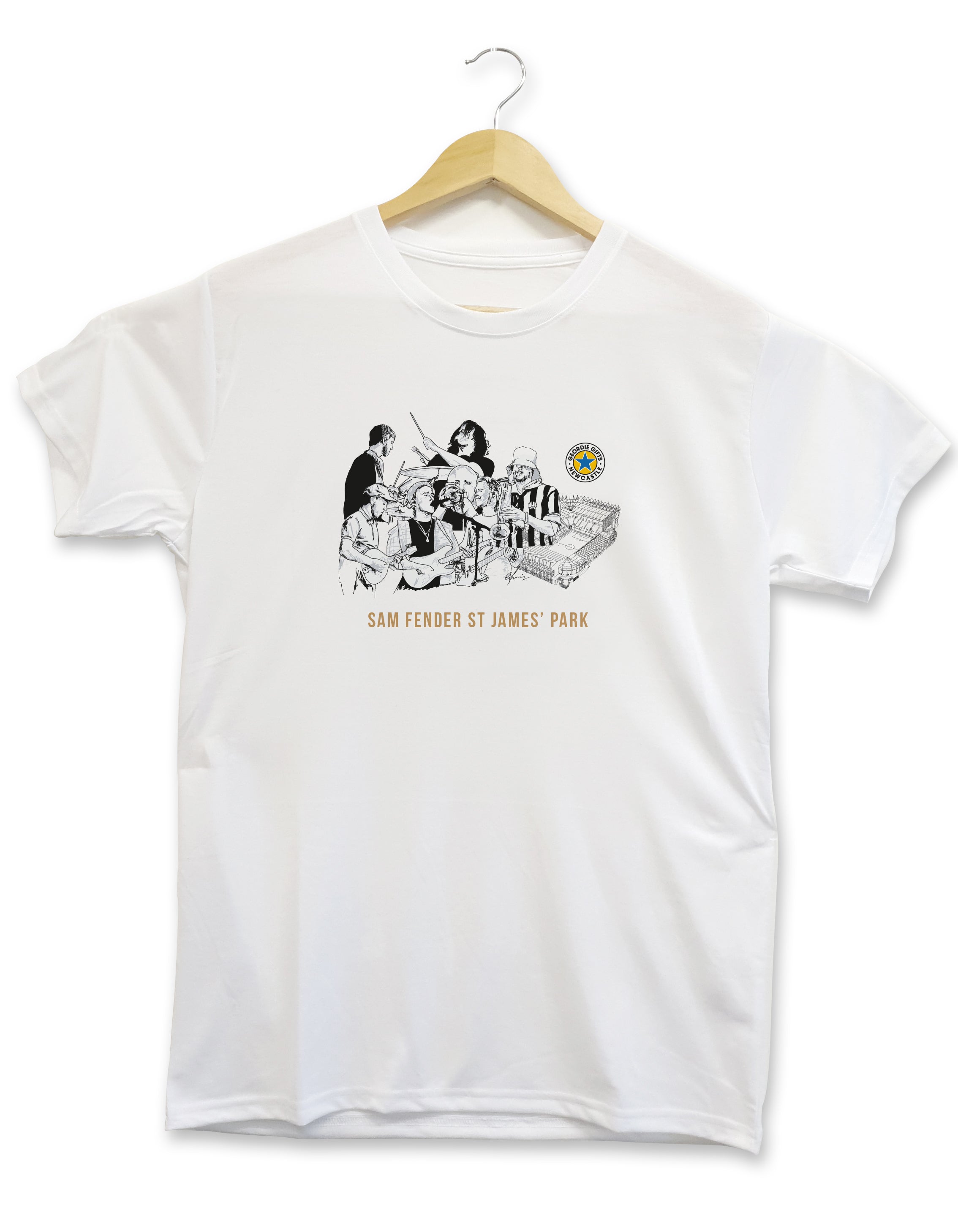 sam fender t shirt newcastle united st james park gig blaydon races 2023 designd and made by geordie gifts inside the grainger market