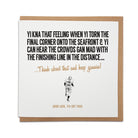 good luck great north run half marathon greeting card from geordie gifts written in a geordie accent from grainger market gift shop in toon
