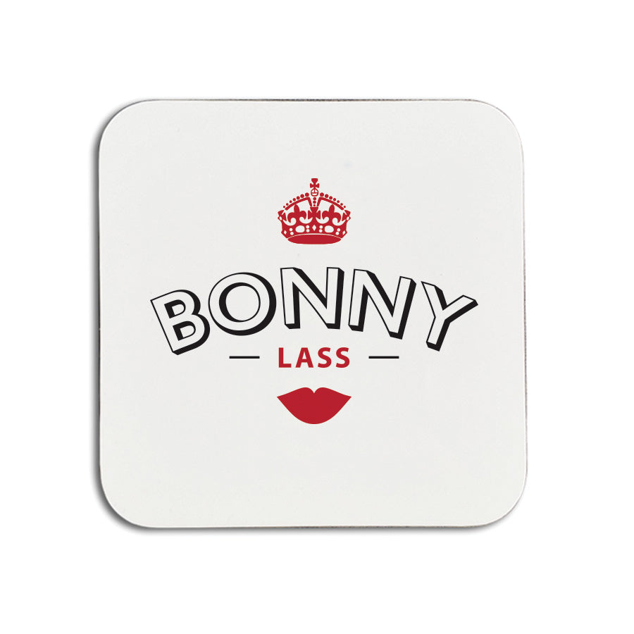 bonny lass geordie gifts phrase printed on a coaster. Unique Newcastle Merchandise