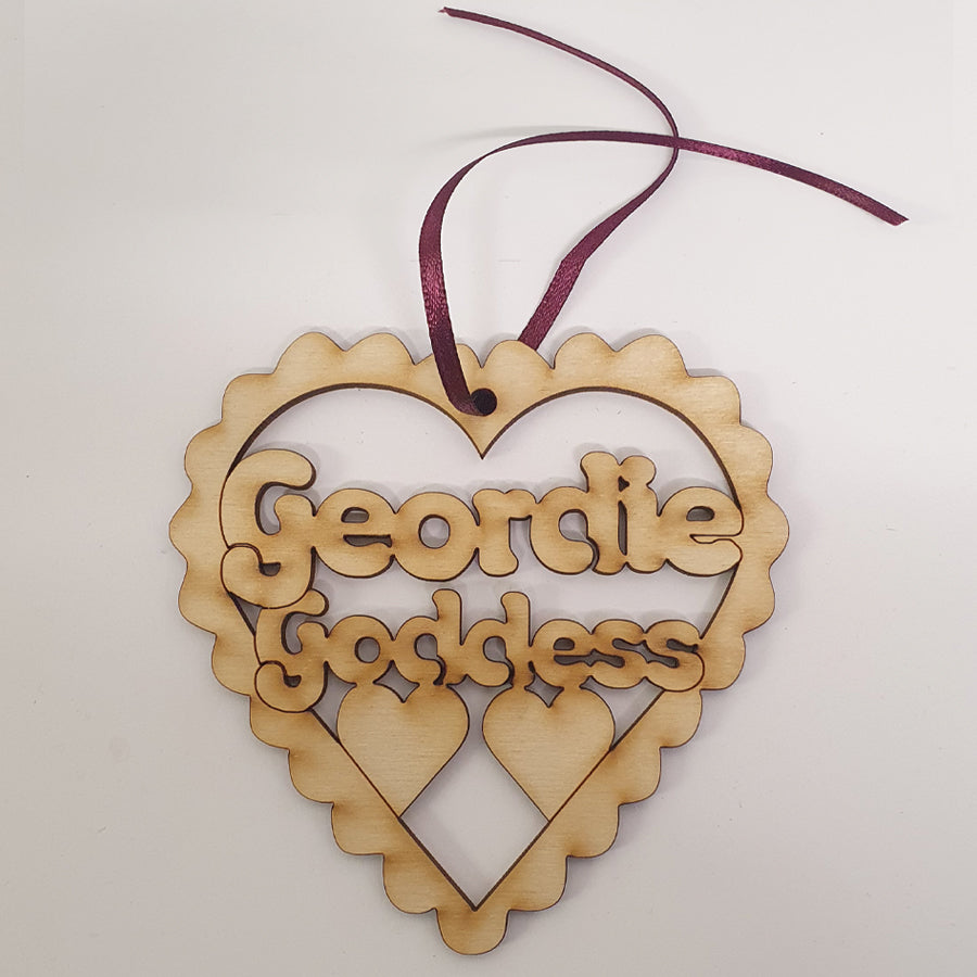 Unique High Quality Lazer Cut Geordie Christmas Tree Decoration Baubles  Bauble displays: Geordie Goddess designed and created by geordie gifts craft sensations