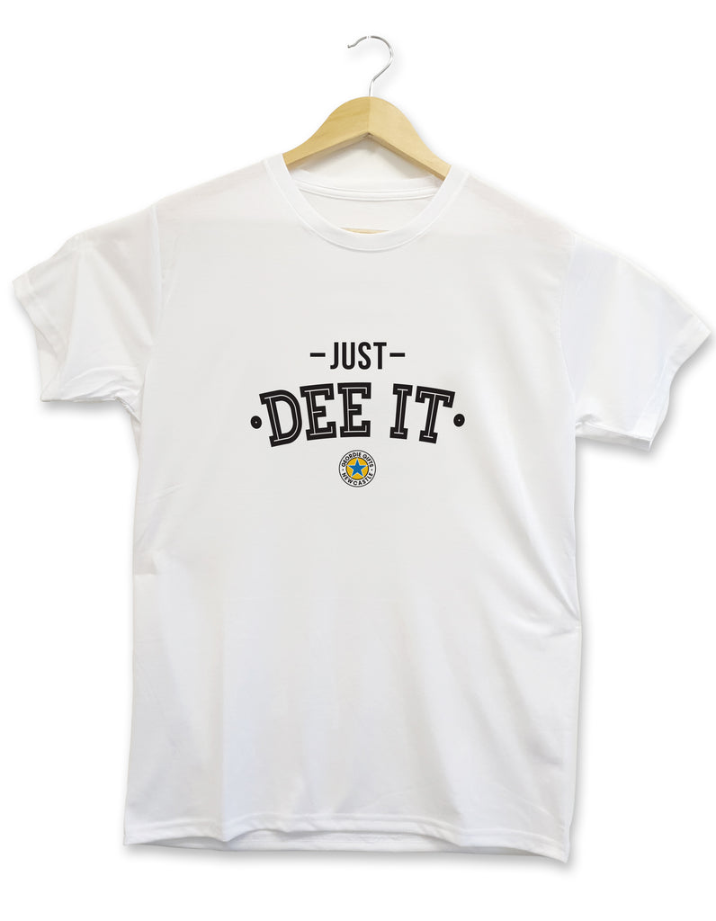 just dee it funny geordie motivational quote t shirt with newcastle accent merch