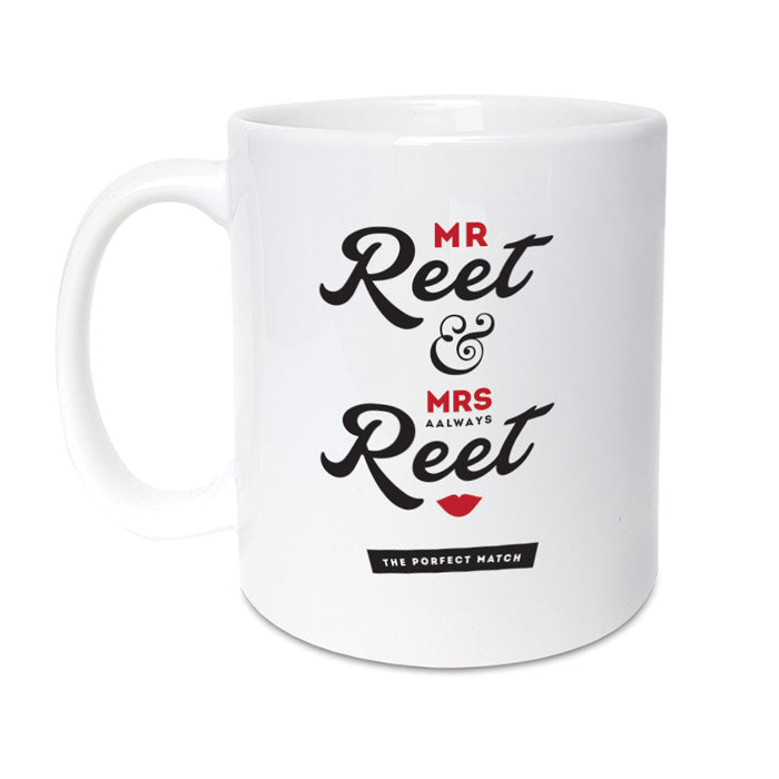 funny his & hers geordie gifts mug, Mr reet & mrs aalways reet