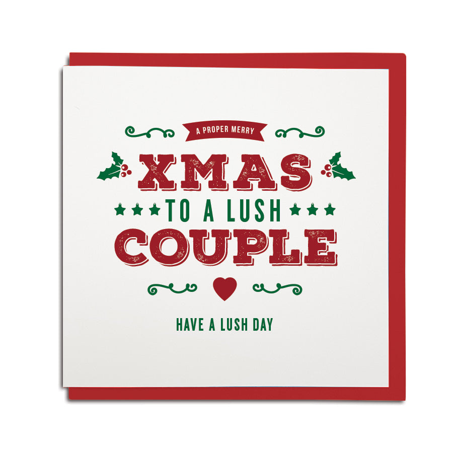 merry christmas to a proper lush couple, aal the best. Geordie cards