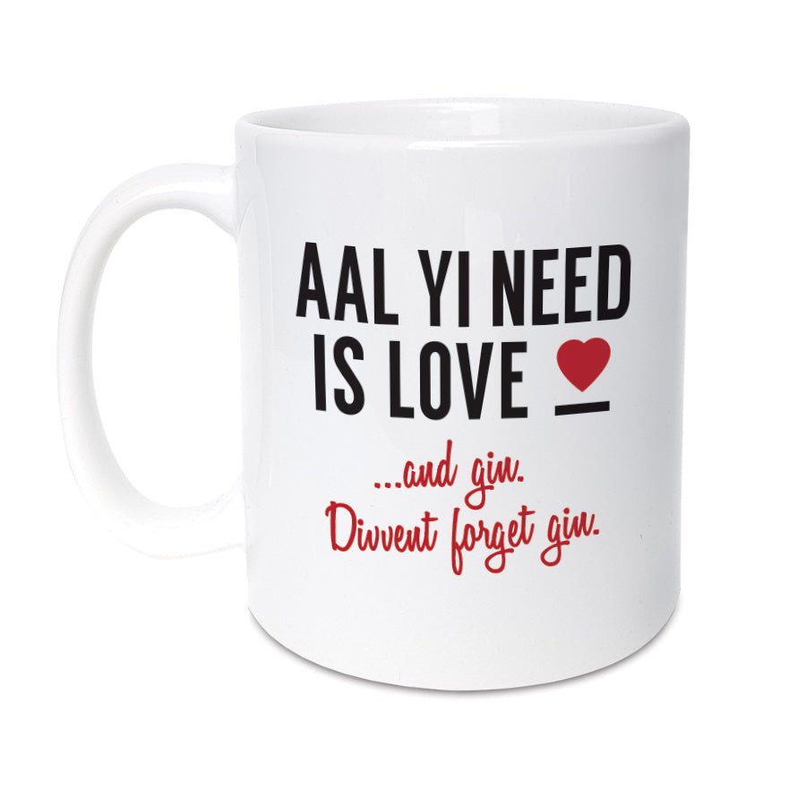 aal yi need is love and gin funny geordie gifts mug