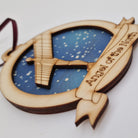 angel of the north at night geordie gifts christmas tree wooden bauble decoration