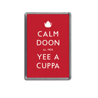 calm doon al mek yee a cuppa funny geordie gifts red fridge magnet newcastle souvenir