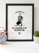 dan burn born in blyth made at the gallowgate end newcastle united football club shop print, poster & wall art designed by geordie gifts in the grainger market