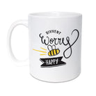 DIVVENT WORRY BEE HAPPY MUG GEORDIE GIFTS NEWCASTLE PRESENTS