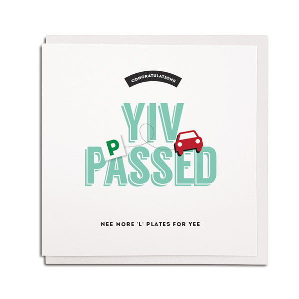 yiv passed congratulations pet. Geordie driving test card
