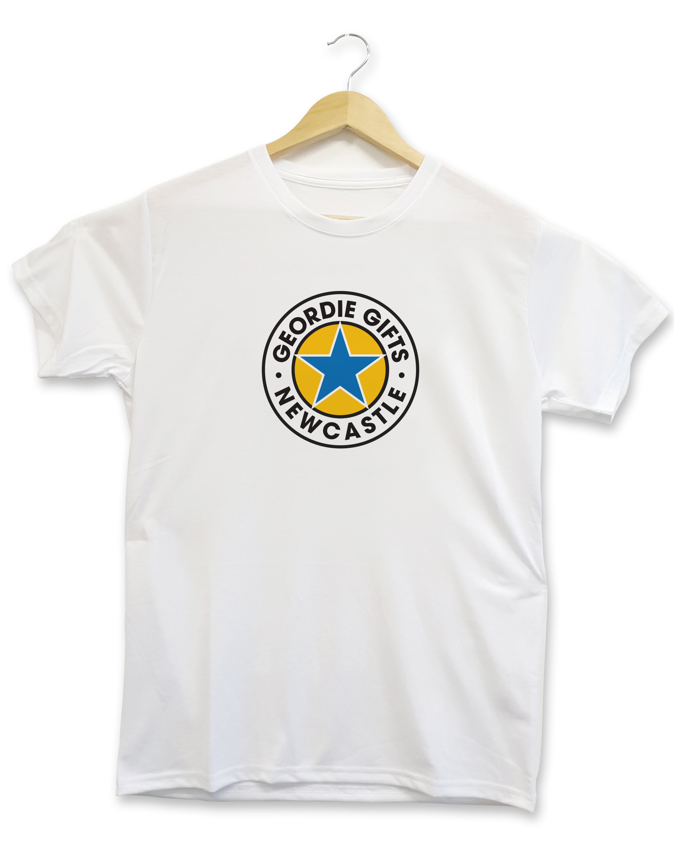 geordie gifts newcastle logo custom handmade t-shirt brown ale logo inspired design made in the north east clothing merch