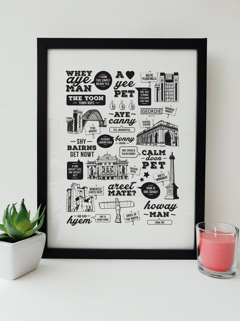 popular geordie sayings and phrases translated meaning of newcastle worlds funny artwork and hand drawn northeast landmarks images 