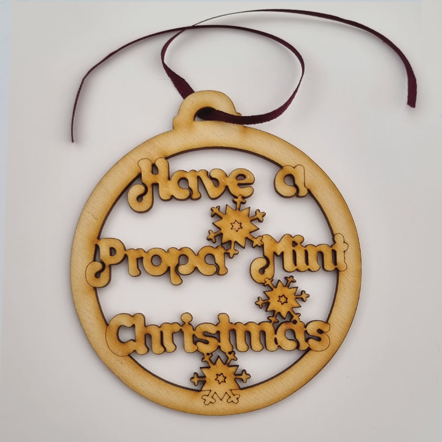 Unique High Quality Lazer Cut Geordie Christmas Tree Decoration Baubles  Bauble displays: Have a propa mint Christmas.
