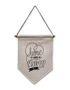 HOME IS WHERE ME MAM IS FUNNY GEORDIE NEWCASTLE QUOTE HANGING SIGN LINEN FLAG FOR MOTHERS DAY 