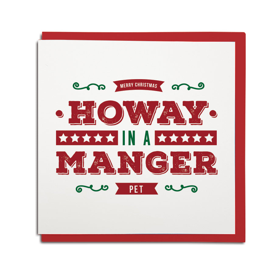 howay in a manger funny geordie christmas card shop newcastle north east gifts grainger market