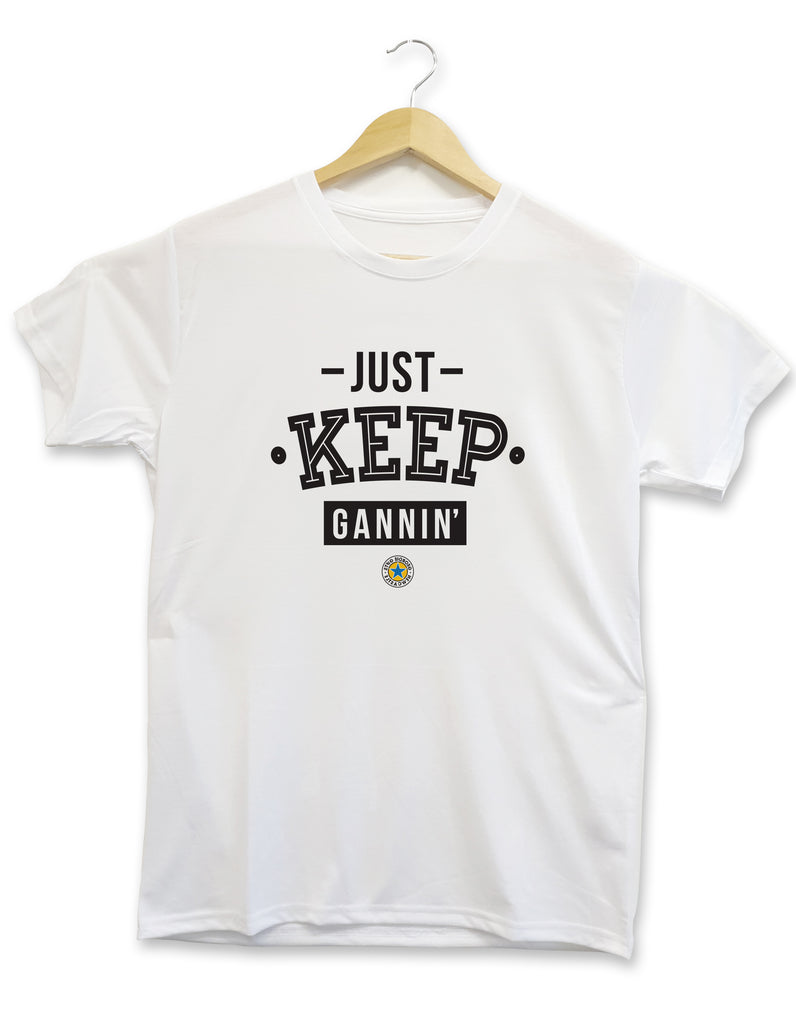just keep gannin geordie gifts slogan newcastle motivational motivation running quote funny gift present top shirt merch