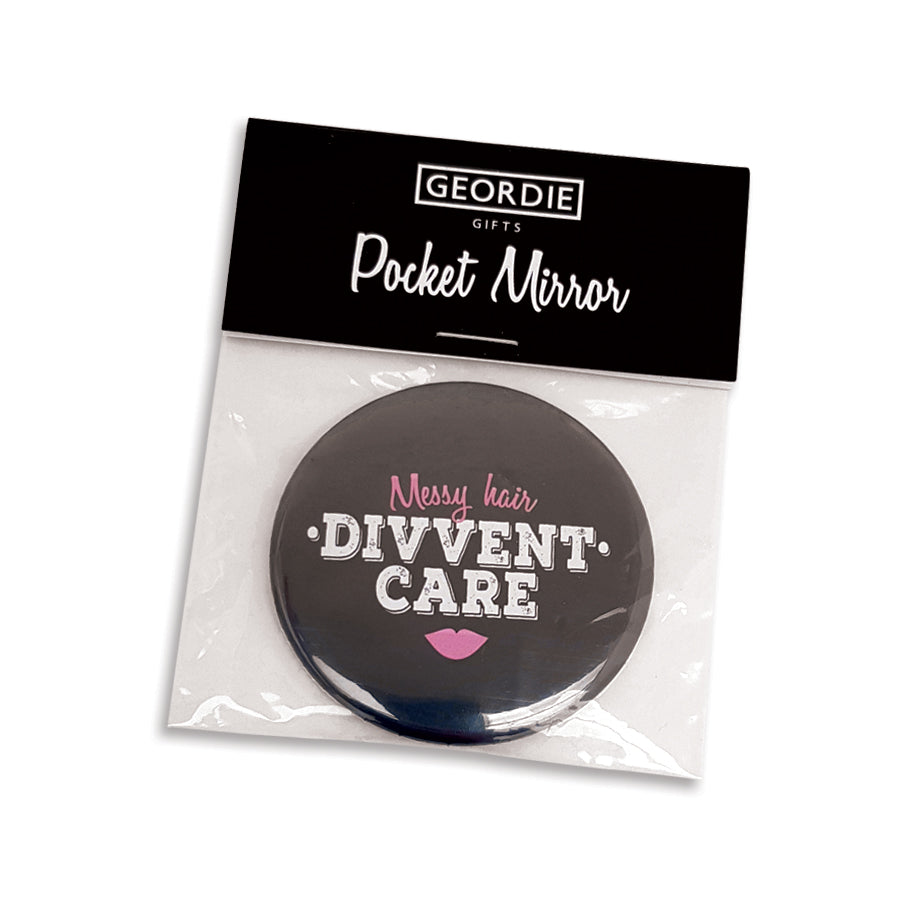 Messy hair divvent care funny geordie gifts pocket mirror gift ideas for a friend from newcastle