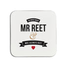 mr and mrs reet the perfect match funny geordie gifts coaster. Newcastle merchandise and souvenir. Funny wedding gift made by geordie gifts