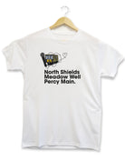 north shields meadow well percy main metty mish lyrics mc bouncin newcastle new monkey merchandise t shirt by geordie gifts tyne and wear metro illustration