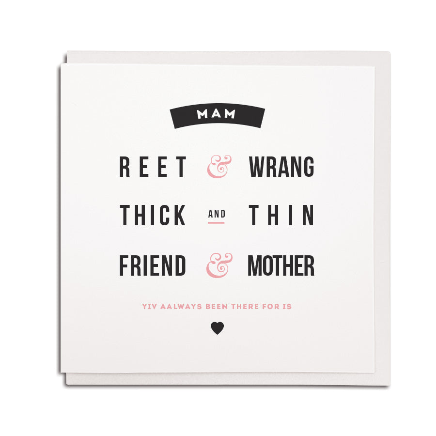 Mam geordie birthday card. best friend and mother