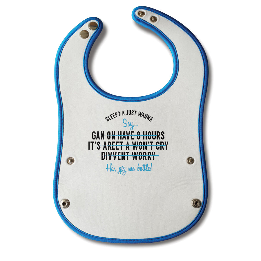 funny geordie bib a  just wanna say list ha giz me bottle newcastle gift shop for the bairn