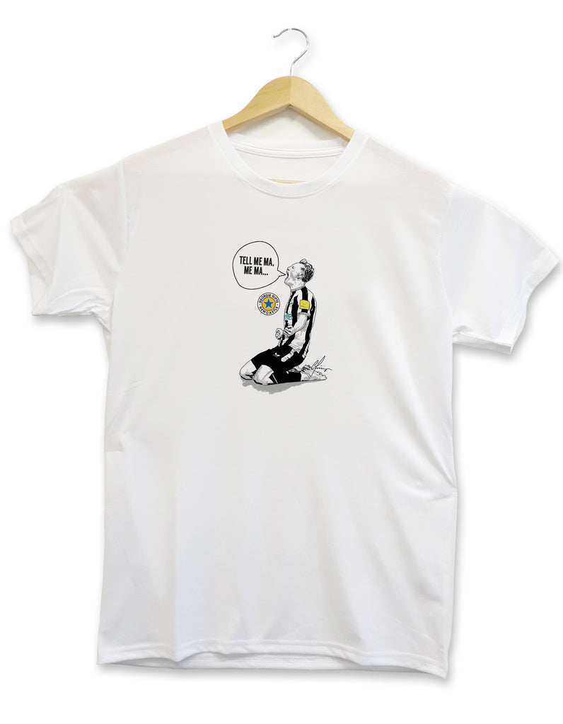 sean longstaff goal celebration against southampton semi final carabao cup wembley newcastle united football club t shirt kit designed by geordie gifts with the lyrics tell me me me ma