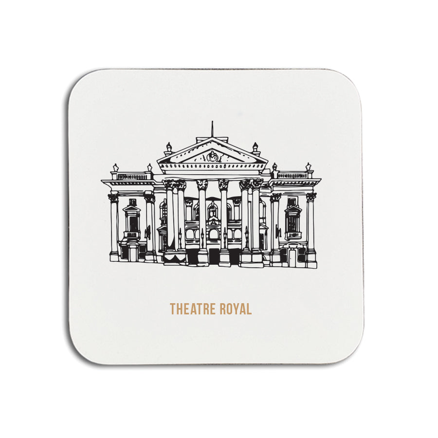 the theatre royal newcastle upon tyne hand drawn illustration coaster souvenir geordie gifts