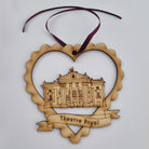 Unique High Quality Lazer Cut Geordie Christmas Tree Decoration Baubles  Bauble displays: Etched illustration of the Theatre Royal in Newcastle, on Grey Street.