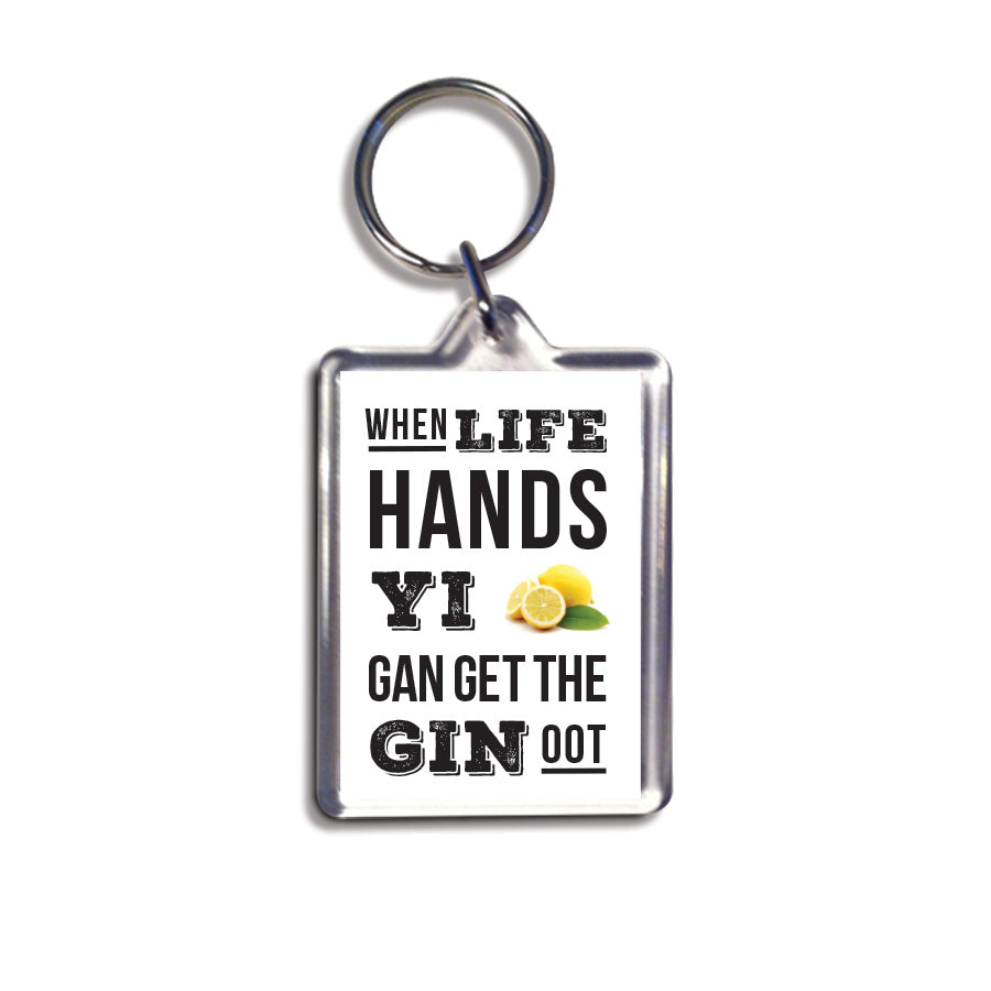 when life hands yi lemons gan get the gin oot geordie gifts small newcastle present keyring