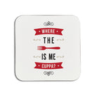 where the fork is me cuppa? funny geordie coaster newcastle souvenirs
