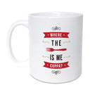 where the fork is me cuppa? funny geordie mug made by geordie gifts in newcastle