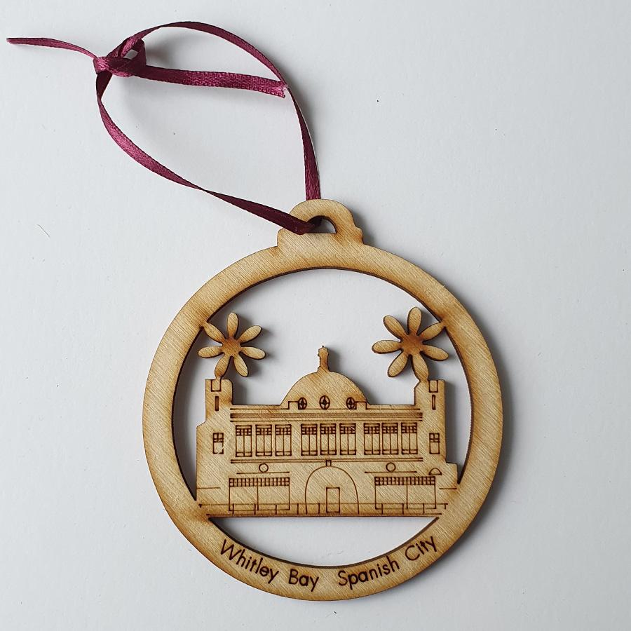 Spanish city whitley bay newcastle upon tyne geordie christmas tree decoration baubles